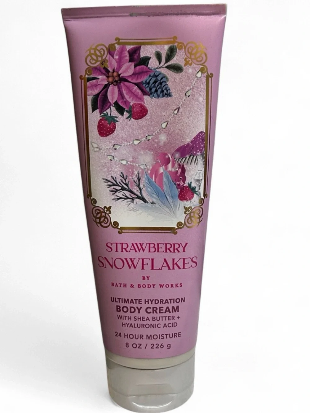 New Bath and Body Works Strawberry Snowflakes Ultimate Hydration Body Cream 8 oz